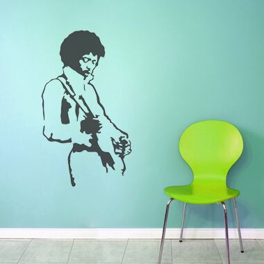 Jimi Hendrix wallsticker av Jesper Haun, 42x70 cm Jesper Haun - Väggdekor shop > Figur