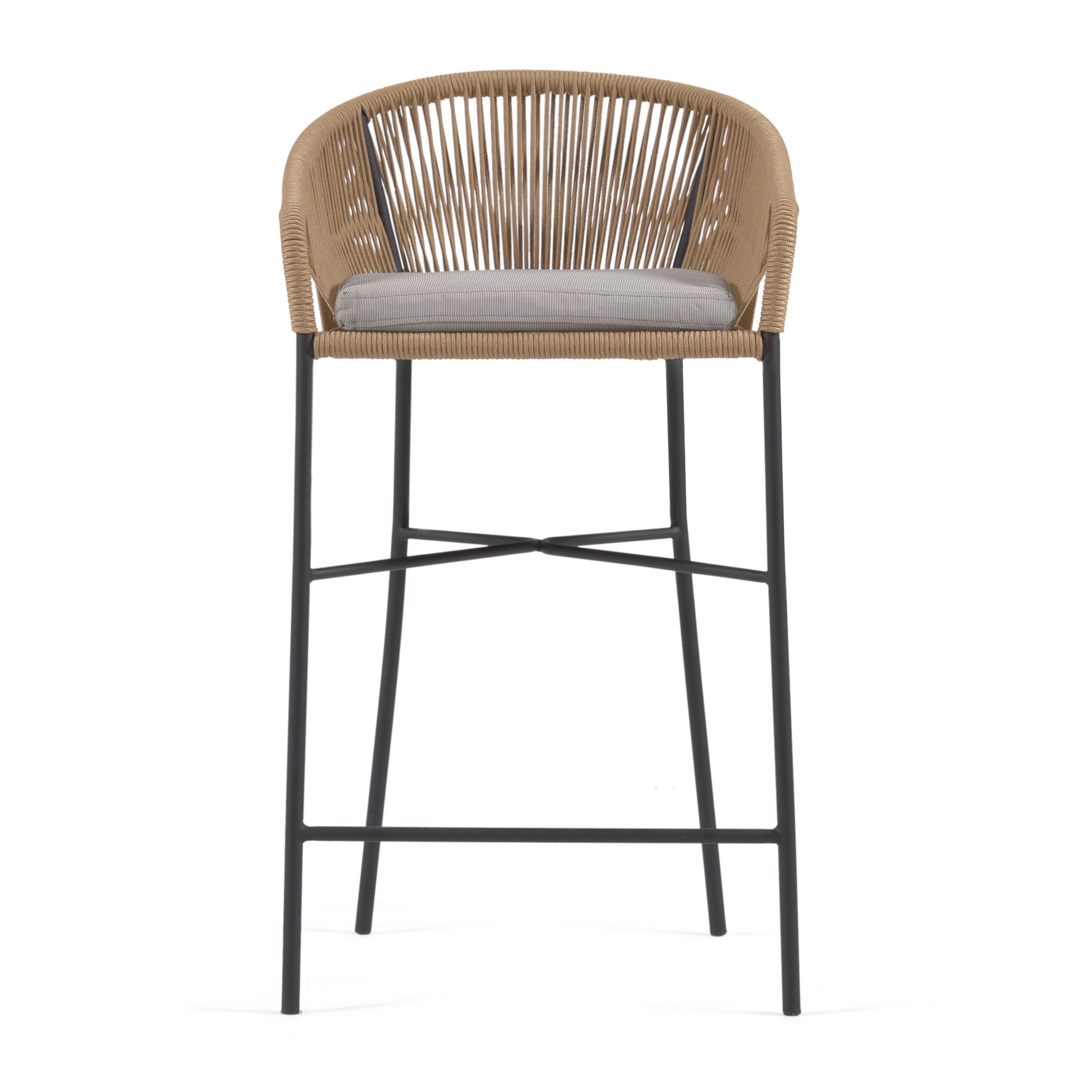 KAVE HOME Yanet barstol, med dyna, armstöd och fotstöd - beige sladd och stål Kave Home - Möbler,
Stolar,
Barstolar med ryggstöd,
Barstolar till kök,
Barmöbler,
Kök / matplads